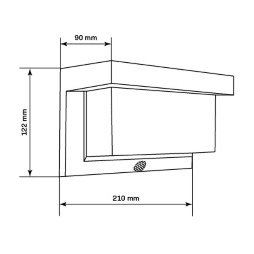 LED Päikesepaneeliga seinavalgusti koos anduriga TONY LED/3,7V 1800 mAh IP44
