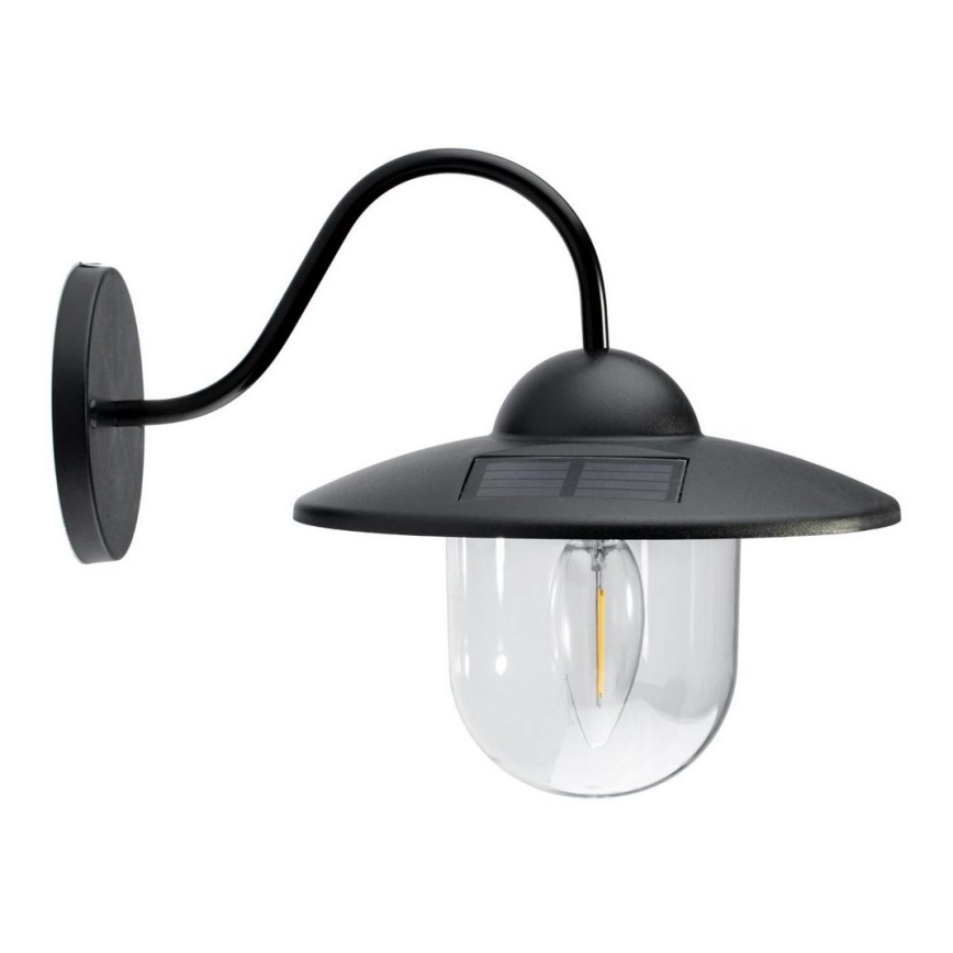 LED Päikesepaneeliga seinavalgusti LED/0,5W/1,2V 600 mAh IP44 must