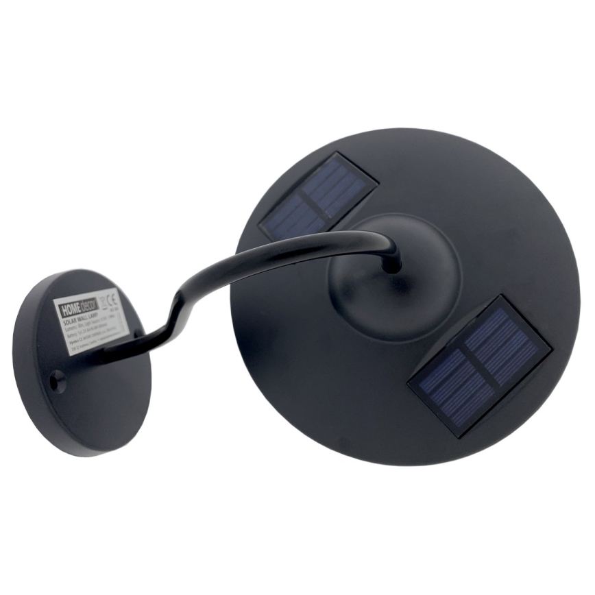 LED Päikesepaneeliga seinavalgusti LED/0,5W/1,2V IP44 must
