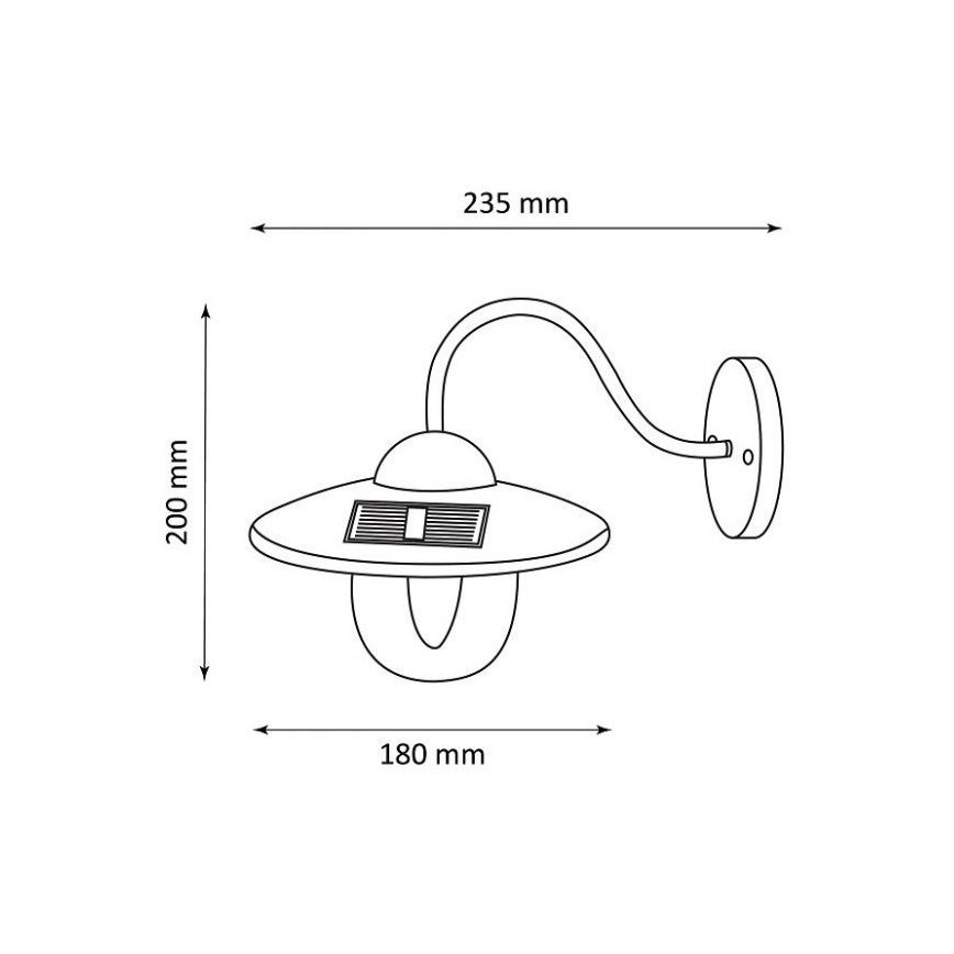 LED Päikesepaneeliga seinavalgusti LED/0,5W/1,2V IP44 valge