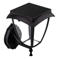 LED päikesepaneeliga seinavalgusti LED/2W/3,7V 3000/6000K IP65 2200 mAh must