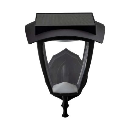 LED päikesepaneeliga seinavalgusti LED/2W/3,7V 3000/6000K IP65 2200 mAh must