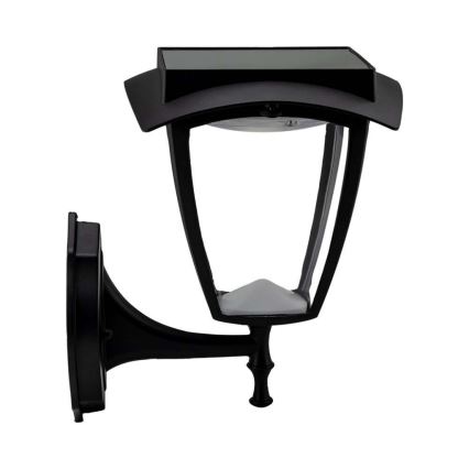 LED päikesepaneeliga seinavalgusti LED/2W/3,7V 3000/6000K IP65 2200 mAh must