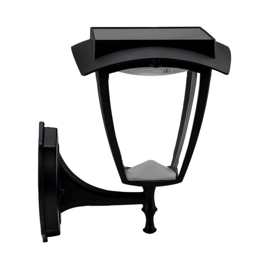 LED päikesepaneeliga seinavalgusti LED/2W/3,7V 3000/6000K IP65 2200 mAh must