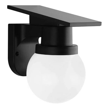 LED-päikesepaneeliga seinavalgusti LED/3,7V 3000/4000/6400K IP54 1800 mAh must + kaugjuhtimispult