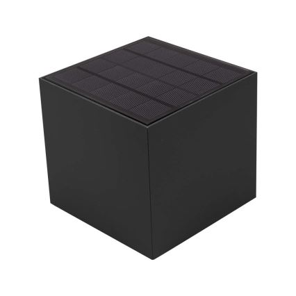 LED päikesepaneeliga seinavalgusti anduriga LED/9W/5V 3000/4000/5000K IP65 2600 mAh antratsiit