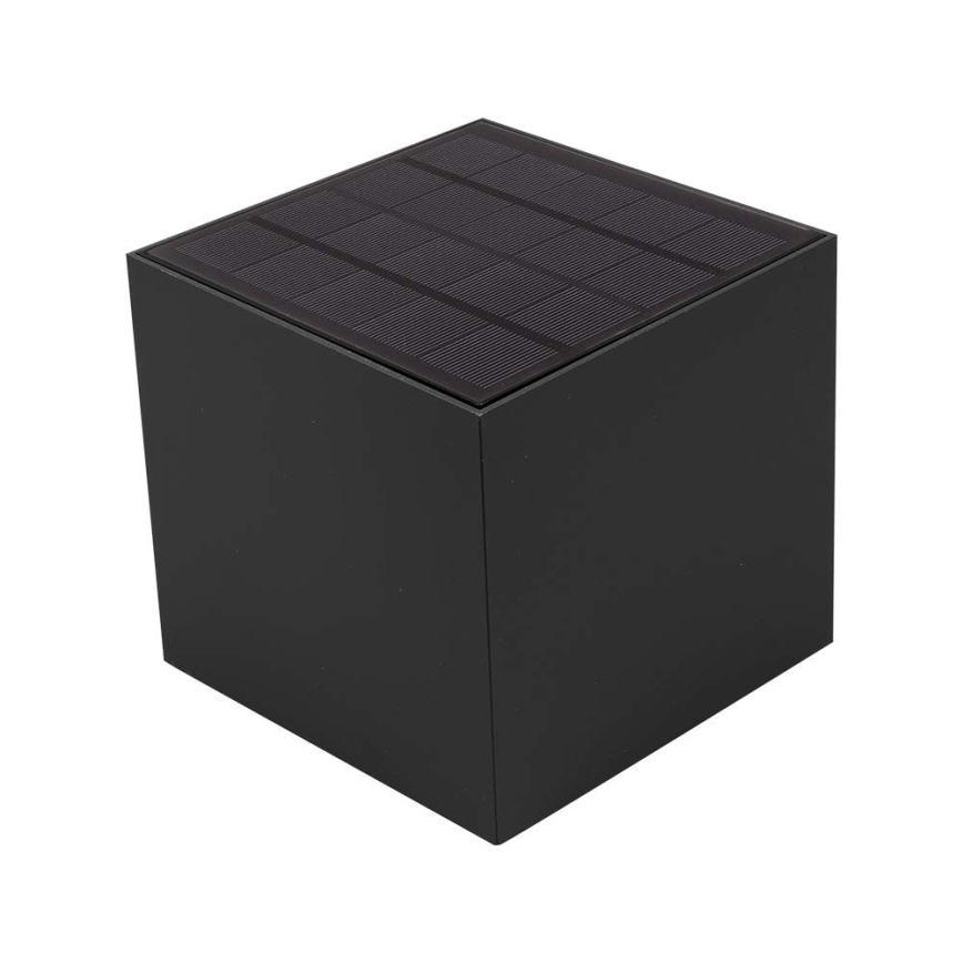 LED päikesepaneeliga seinavalgusti anduriga LED/9W/5V 3000/4000/5000K IP65 2600 mAh antratsiit