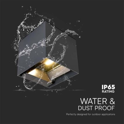 LED päikesepaneeliga seinavalgusti anduriga LED/9W/5V 3000/4000/5000K IP65 2600 mAh antratsiit