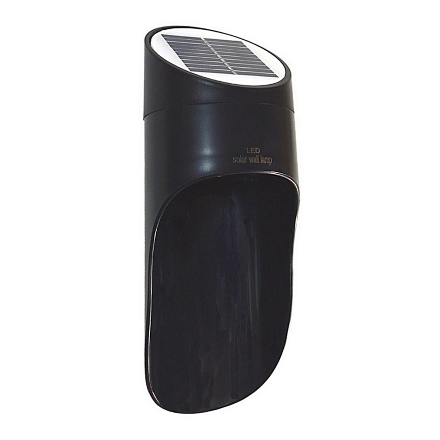 LED Päikesepaneeliga seinavalgusti PALESA LED/1W/3,7V IP65 1800 mAh must