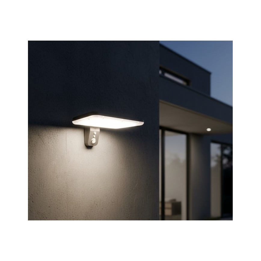 LED päikeseenergiaga seinavalgusti anduriga PHOENIX LED/15W/3,2V 3000/4000K IP65 6000 mAh