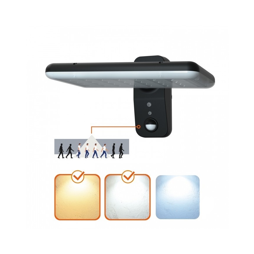 LED päikeseenergiaga seinavalgusti anduriga PHOENIX LED/15W/3,2V 3000/4000K IP65 6000 mAh