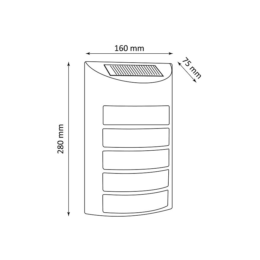 LED Päikesepaneeliga seinavalgusti SAFFO LED/3,7V 2000 mAh IP44