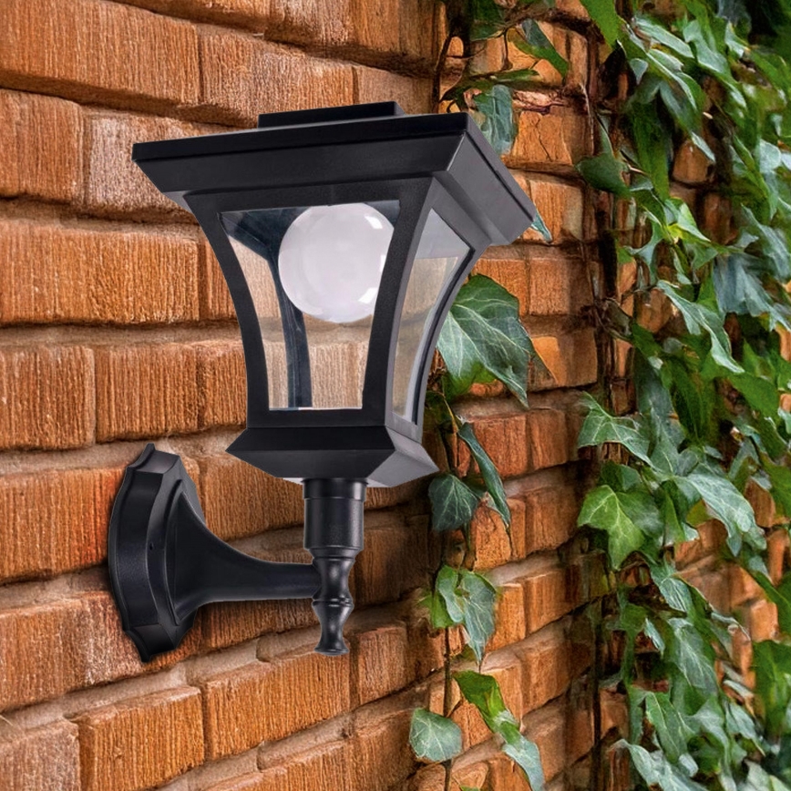 LED-päikesepaneeliga seinavalgusti TIRANA LED/1,2V 1800 mAh IP44 must
