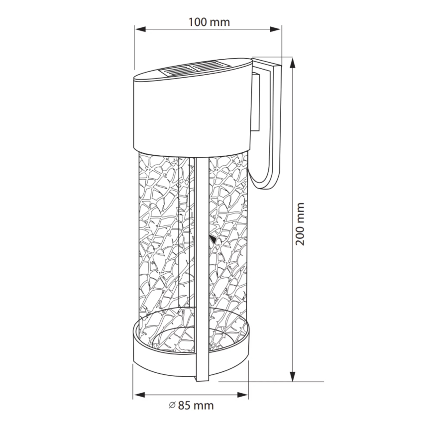 LED Päikesepaneeliga seinavalgusti VETRO LED/1,2V 600 mAh IP44
