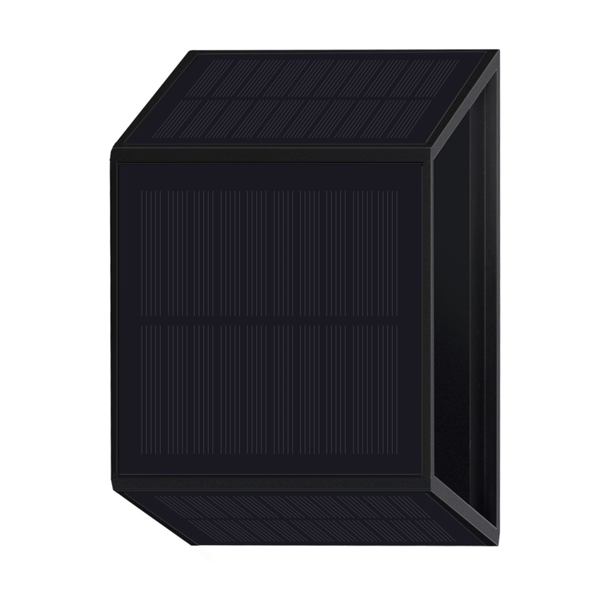 LED Päikesepaneeliga seinavalgusti WINGS LED/2W/1300 mAh 3,7V 6000K IP54 must