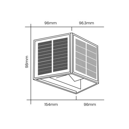 LED Päikesepaneeliga seinavalgusti WINGS LED/2W/3,2V 3000K IP54 must