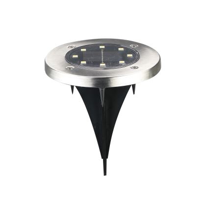 LED Päikesepaneeliga sissesõiduteevalgusti SOLLY LED/1,2V 6500K d. 11,5 cm 300 mAh IP44 matt kroom