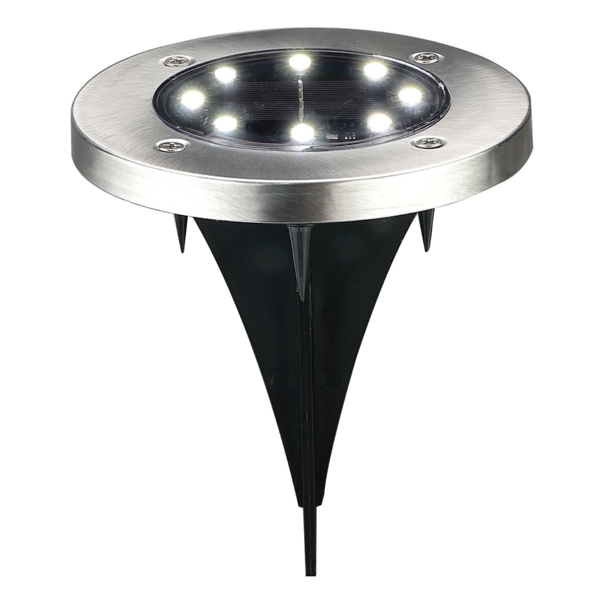 LED Päikesepaneeliga sissesõiduteevalgusti SOLLY LED/1,2V 6500K d. 11,5 cm 300 mAh IP44 matt kroom