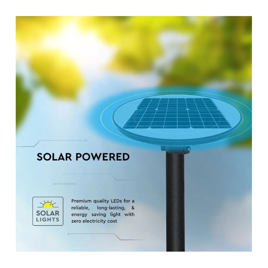 LED Päikesepaneeliga tänavalamp koos anduriga LED/10W/3,2V 6500K IP65 25000 mAh + kaugjuhtimispult