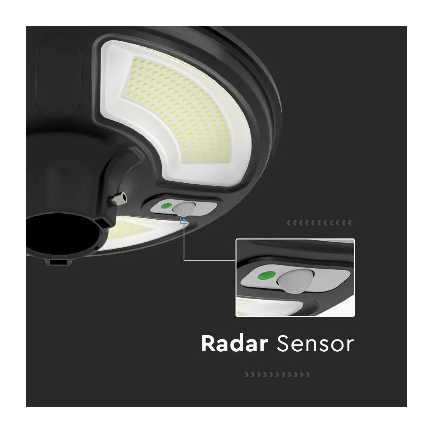 LED Päikesepaneeliga tänavalamp koos anduriga LED/10W/3,2V 6500K IP65 25000 mAh + kaugjuhtimispult