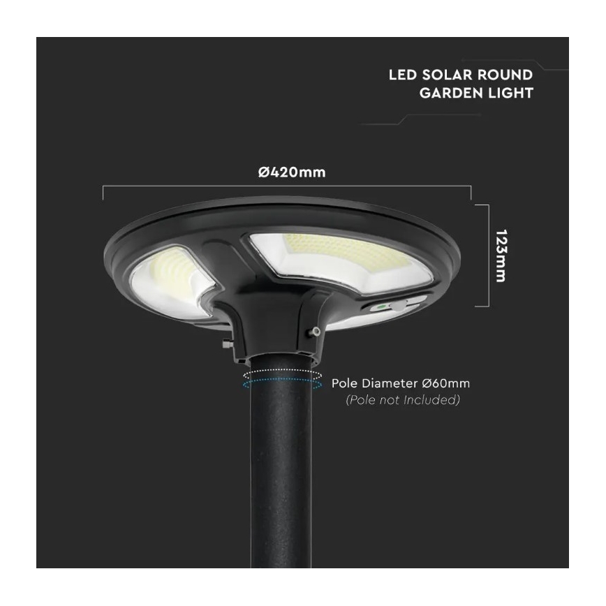 LED Päikesepaneeliga tänavalamp koos anduriga LED/10W/3,2V 6500K IP65 25000 mAh + kaugjuhtimispult