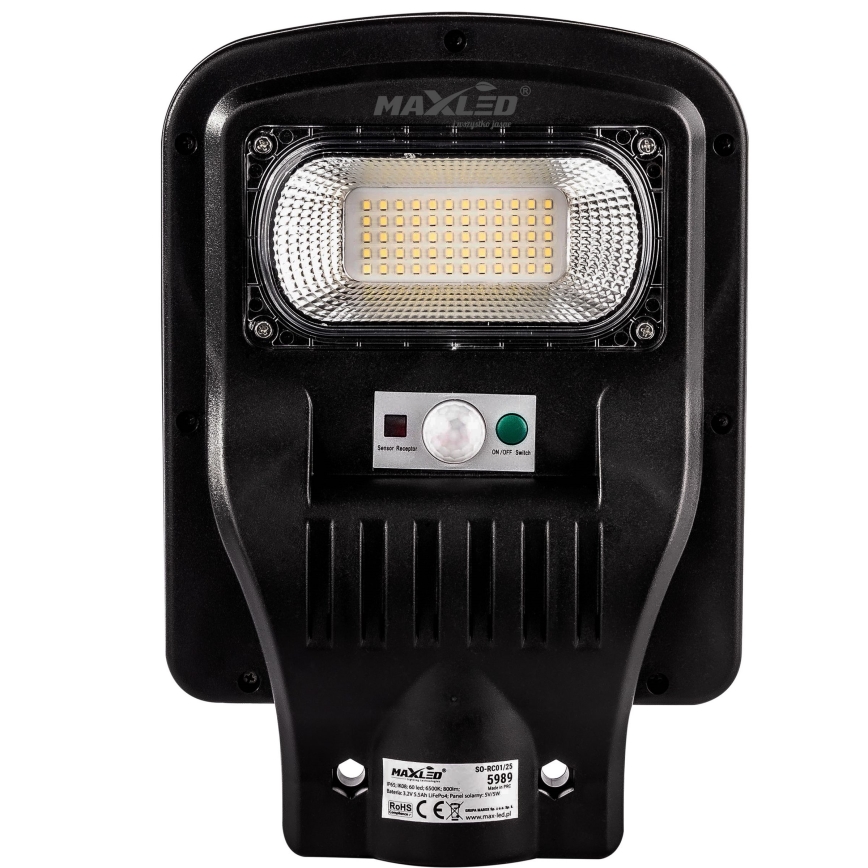 LED Hämardatav päikesepaneeliga tänavavalgusti koos anduriga LED/150W/6V 6500K IP65 must + kaugjuhtimispult