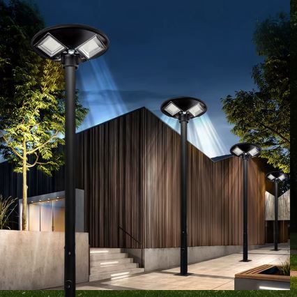 LED Hämardatav päikesepaneeliga tänavavalgusti koos anduriga LED/15W/6V 11000 mAh 6500K IP65 must + kaugjuhtimispult