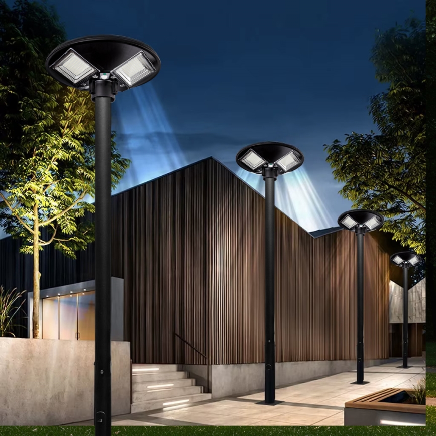 LED Hämardatav päikesepaneeliga tänavavalgusti koos anduriga LED/15W/6V 11000 mAh 6500K IP65 must + kaugjuhtimispult