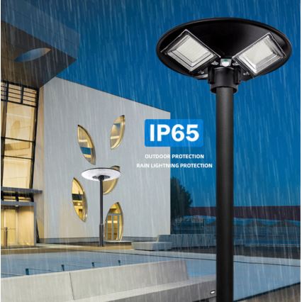 LED Hämardatav päikesepaneeliga tänavavalgusti koos anduriga LED/15W/6V 11000 mAh 6500K IP65 must + kaugjuhtimispult