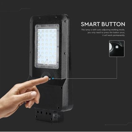 LED Päikesepaneeliga tänavalamp koos anduriga LED/15W/7,4V 4000K IP65 10800 mAh