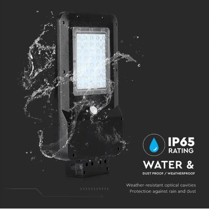 LED Päikesepaneeliga tänavalamp koos anduriga LED/15W/7,4V 4000K IP65 10800 mAh