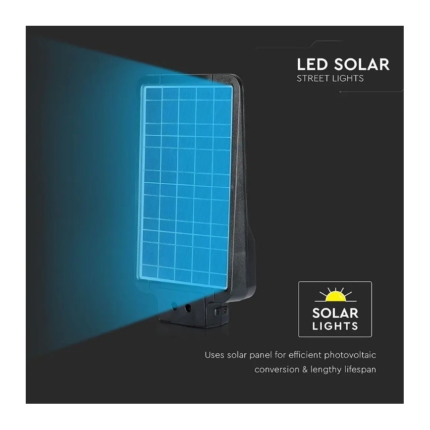 LED Päikesepaneeliga tänavalamp koos anduriga LED/15W/7,4V 6000K IP65 10800 mAh