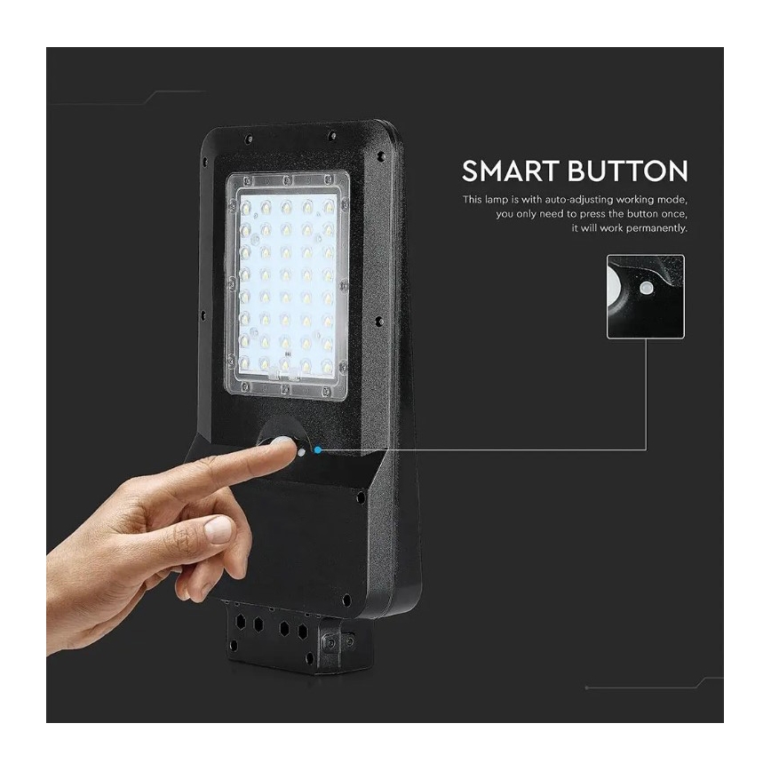 LED Päikesepaneeliga tänavalamp koos anduriga LED/15W/7,4V 6000K IP65 10800 mAh