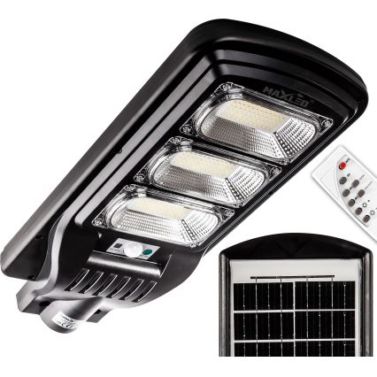 LED Hämardatav päikesepaneeliga tänavavalgusti koos anduriga LED/180W/6V 6500K IP65 must + kaugjuhtimispult