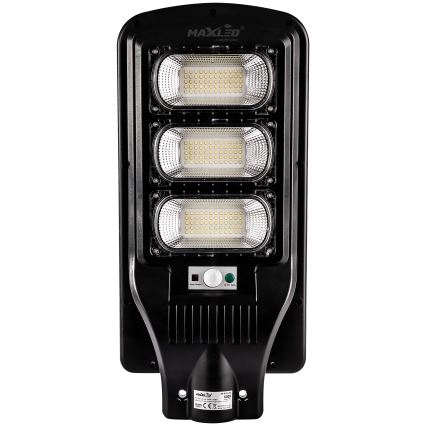 LED Hämardatav päikesepaneeliga tänavavalgusti koos anduriga LED/180W/6V 6500K IP65 must + kaugjuhtimispult