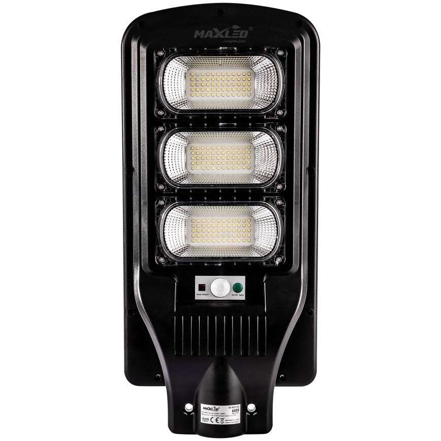 LED Hämardatav päikesepaneeliga tänavavalgusti koos anduriga LED/180W/6V 6500K IP65 must + kaugjuhtimispult
