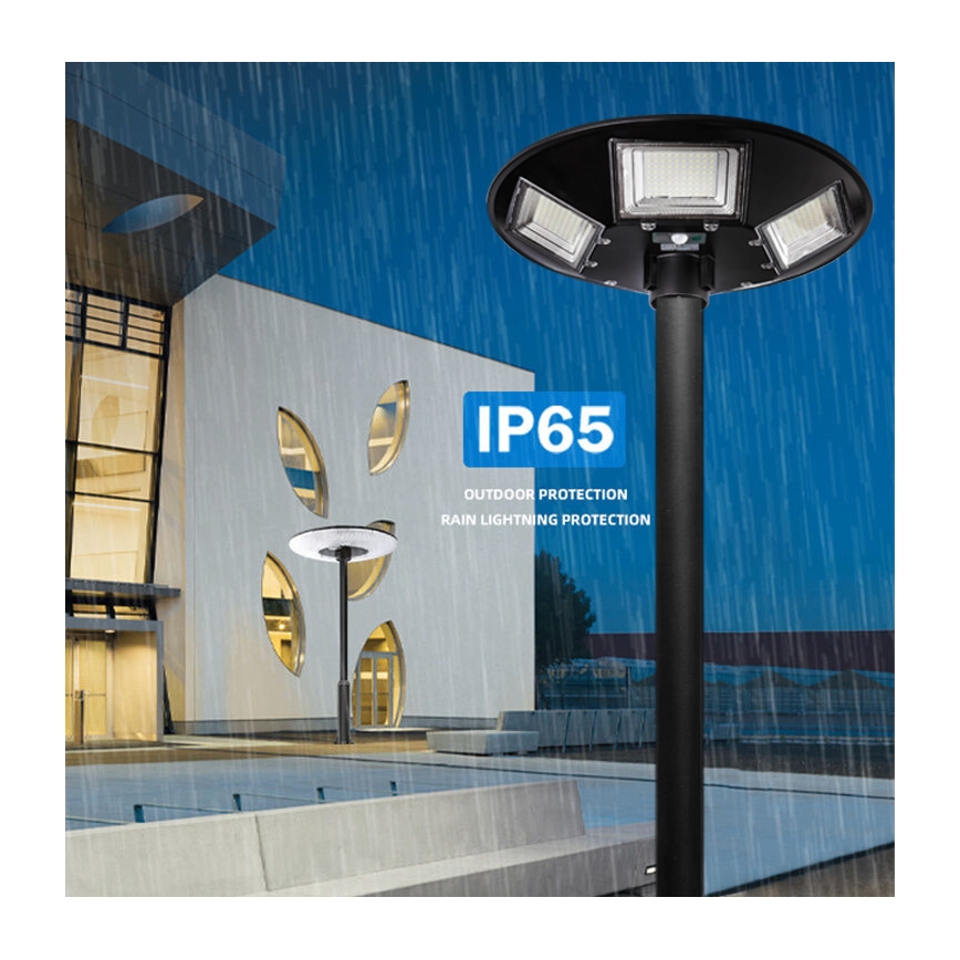 LED Hämardatav päikesepaneeliga tänavavalgusti koos anduriga LED/22W/6V 18000 mAh 6500K IP65 must + kaugjuhtimispult