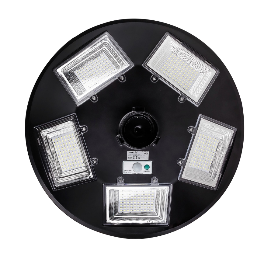 LED Hämardatav päikesepaneeliga tänavavalgusti koos anduriga LED/22W/6V 18000 mAh 6500K IP65 must + kaugjuhtimispult