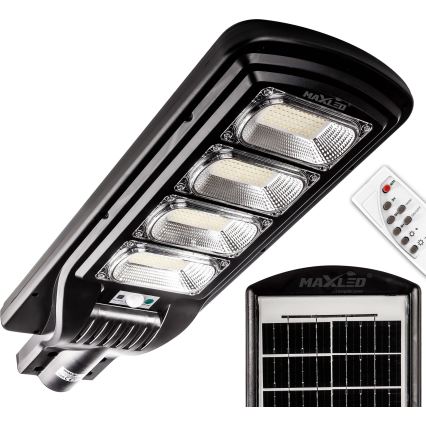 LED Hämardatav päikesepaneeliga tänavavalgusti koos anduriga LED/240W/6V 6500K IP65 must + kaugjuhtimispult