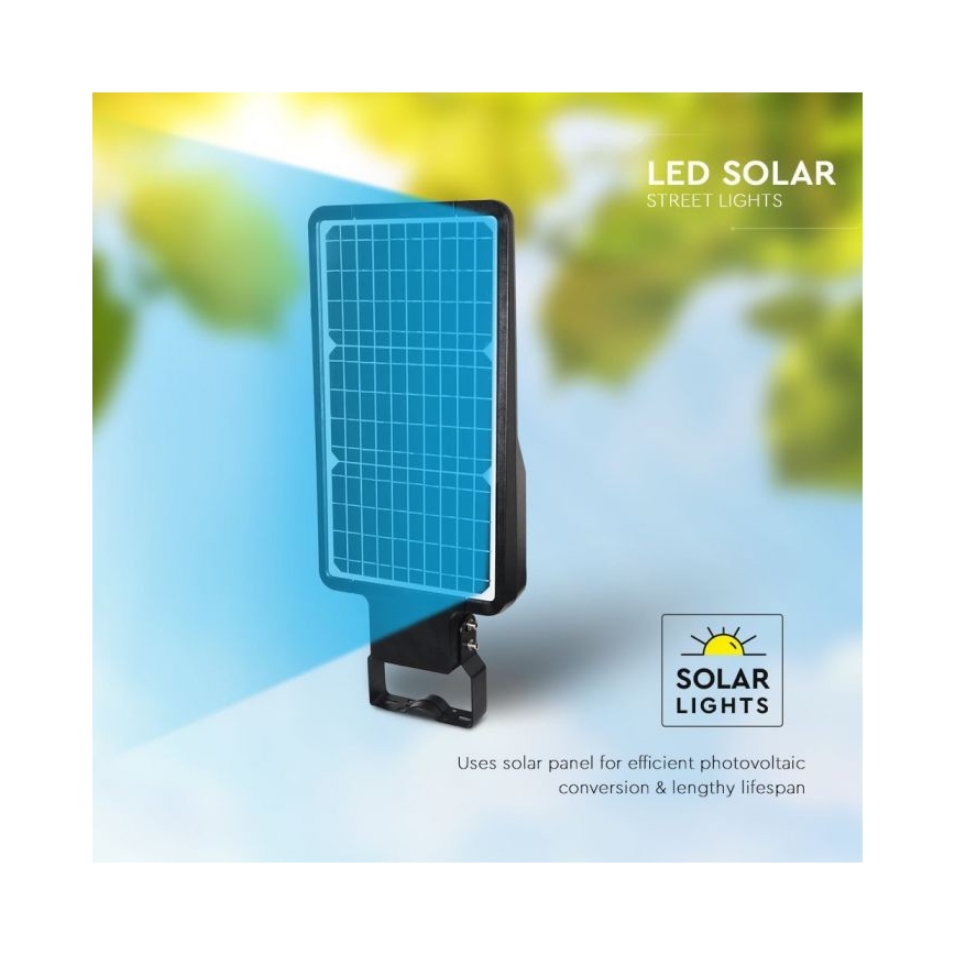 LED Päikesepaneeliga tänavalamp koos anduriga LED/40W/9,6V IP65 6000K 12000 mAh + kaugjuhtimispult