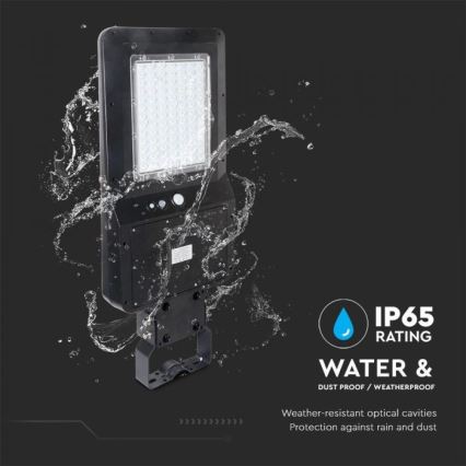 LED Päikesepaneeliga tänavalamp koos anduriga LED/40W/9,6V IP65 6000K 12000 mAh + kaugjuhtimispult