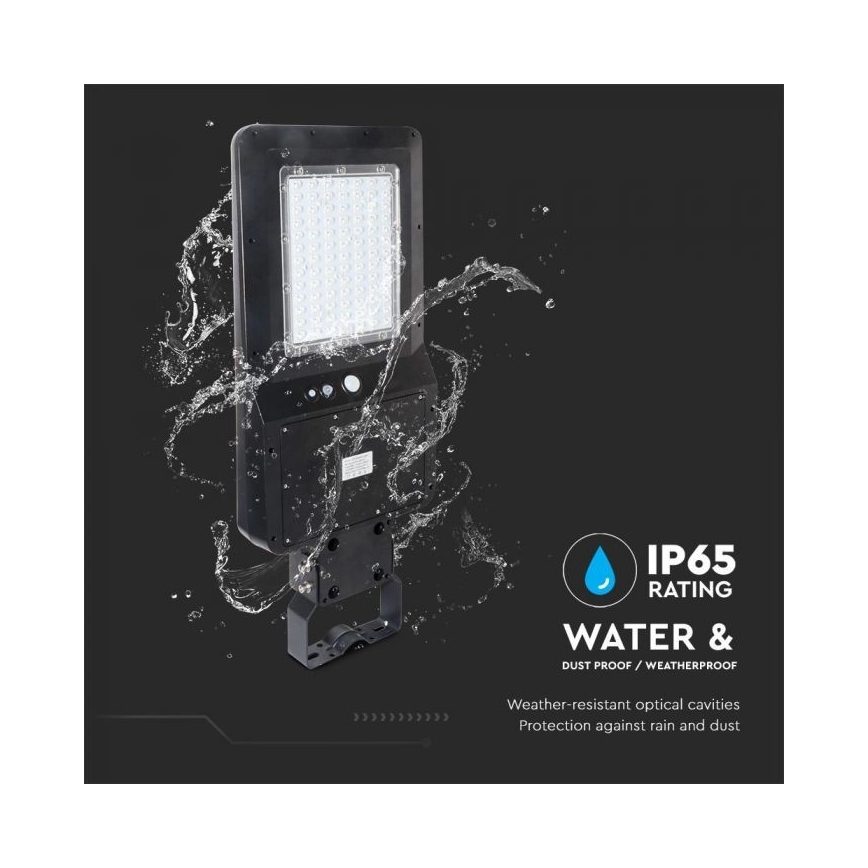 LED Päikesepaneeliga tänavalamp koos anduriga LED/40W/9,6V IP65 6000K 12000 mAh + kaugjuhtimispult