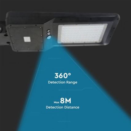 LED Päikesepaneeliga tänavalamp koos anduriga LED/40W/9,6V IP65 6000K 12000 mAh + kaugjuhtimispult