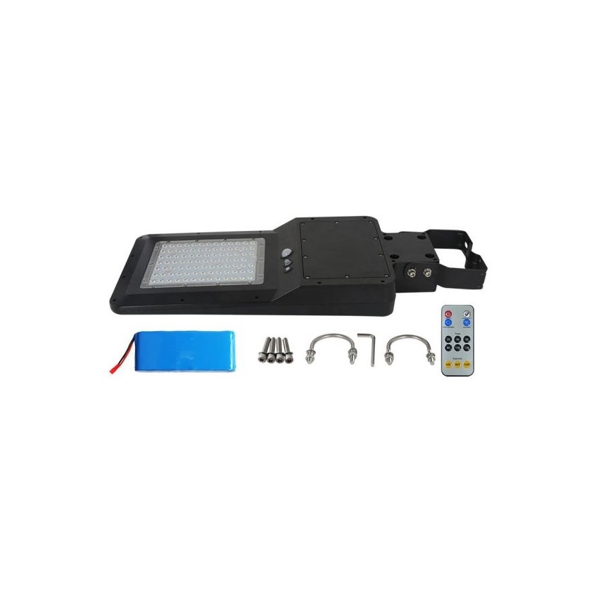 LED Päikesepaneeliga tänavalamp koos anduriga LED/40W/9,6V IP65 6000K 12000 mAh + kaugjuhtimispult