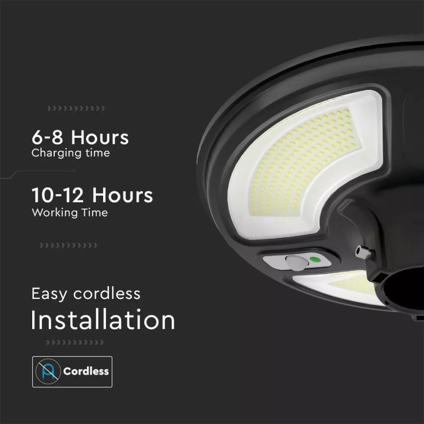 LED Päikesepaneeliga tänavalamp koos anduriga LED/7,5W/3,2V IP65 4000K 15000 mAh + kaugjuhtimispult