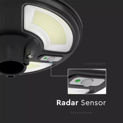 LED Päikesepaneeliga tänavalamp koos anduriga LED/7,5W/3,2V IP65 4000K 15000 mAh + kaugjuhtimispult