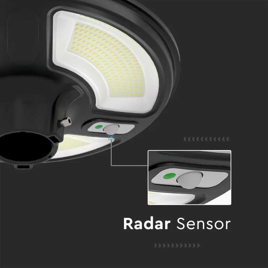 LED Päikesepaneeliga tänavalamp koos anduriga LED/7,5W/3,2V IP65 4000K 15000 mAh + kaugjuhtimispult
