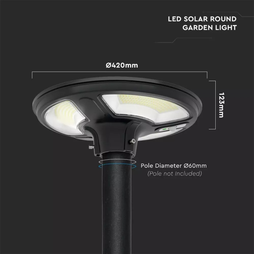 LED Päikesepaneeliga tänavalamp koos anduriga LED/7,5W/3,2V IP65 4000K 15000 mAh + kaugjuhtimispult