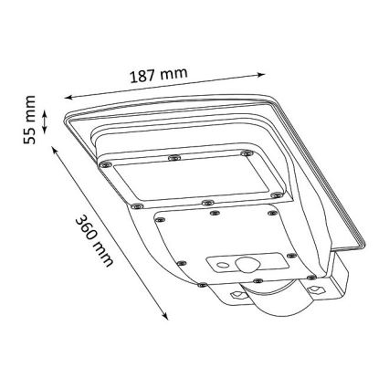 LED Päikesepaneeliga tänavalamp koos anduriga STREET LED/3W/3,2V 5000 mAh IP65 + kaugjuhtimispult