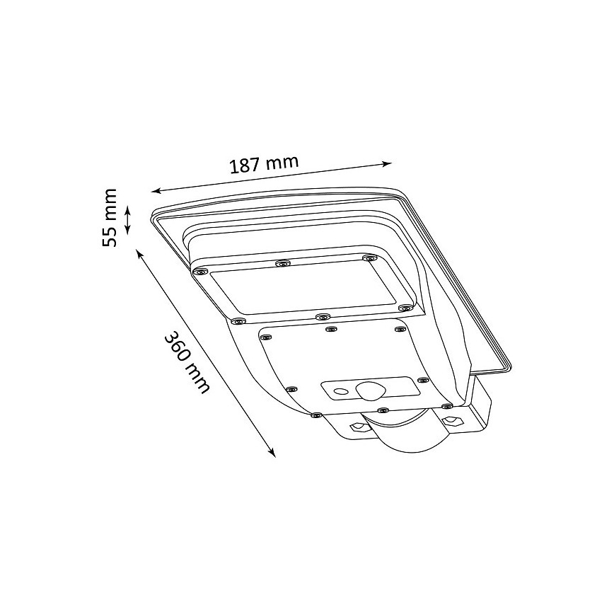 LED Päikesepaneeliga tänavalamp koos anduriga STREET LED/3W/3,2V 5000 mAh IP65 + kaugjuhtimispult